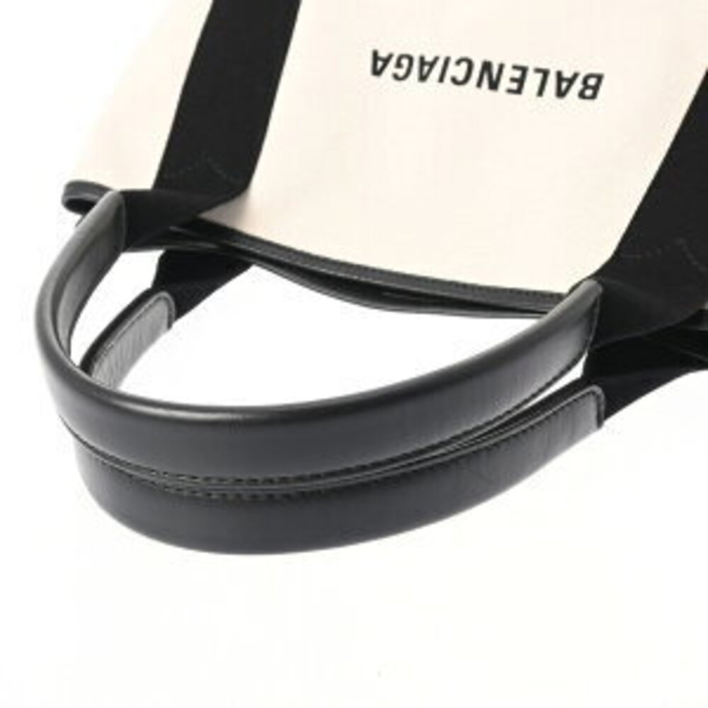 Balenciaga Navy Blue Cabas White Black Canvas Leather Handbag - Picture 3 of 9